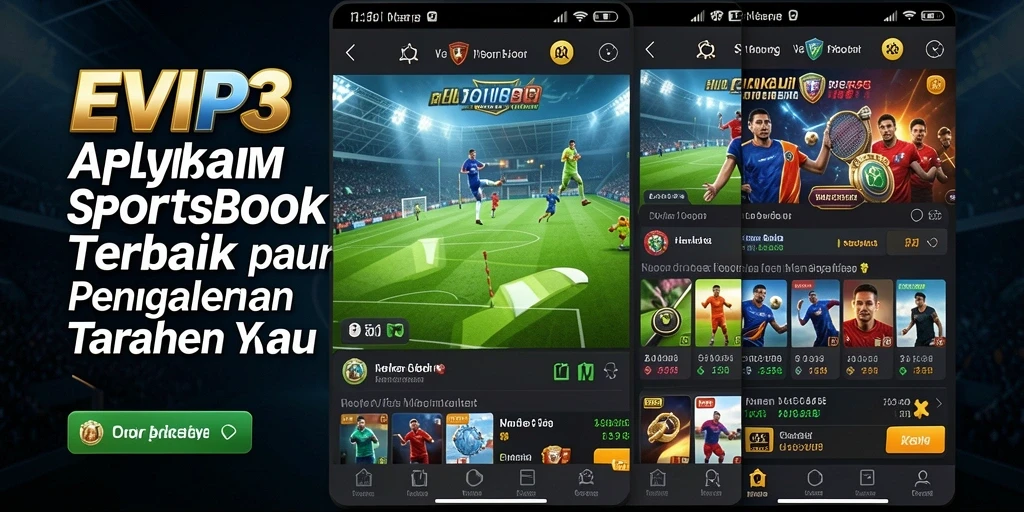 Screenshot memperlihatkan tampilan antarmuka permainan Sportsbook EVIP3.