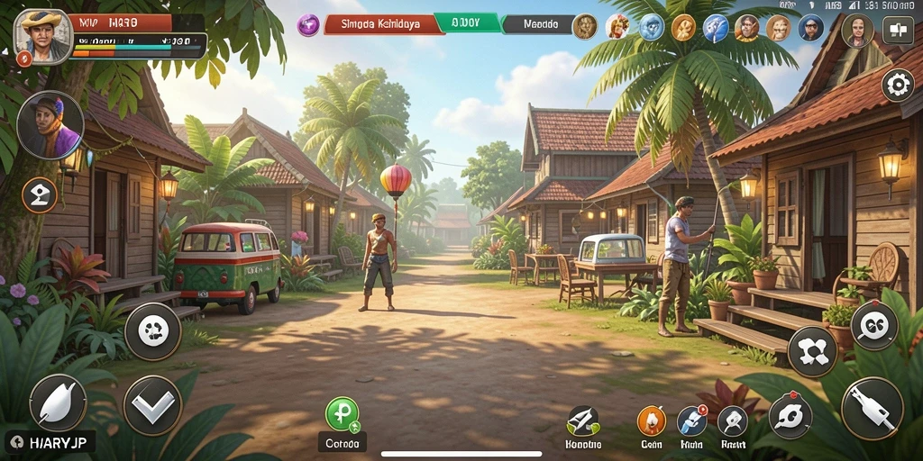 Gambaran gameplay seru dalam <strong>HARAPJP</strong> yang menampilkan simulasi kehidupan.