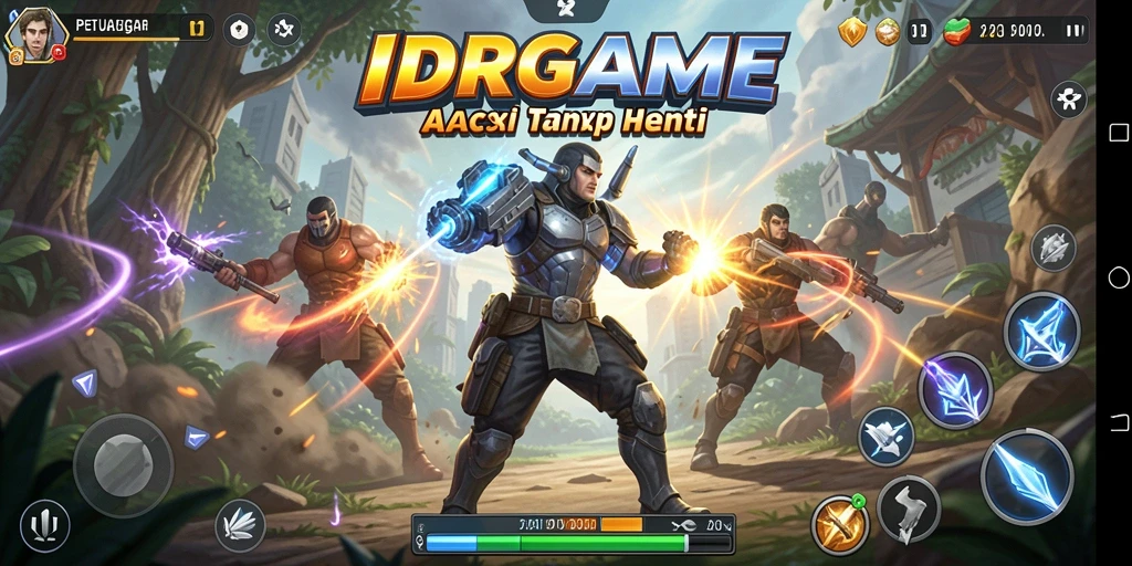 Screenshot utama IDRGAME menampilkan aksi seru dalam pertempuran.