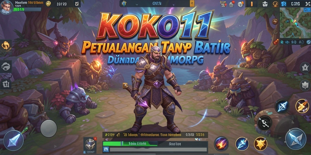 Screenshot utama KOKO11 menampilkan aksi seru dalam pertarungan MMORPG.
