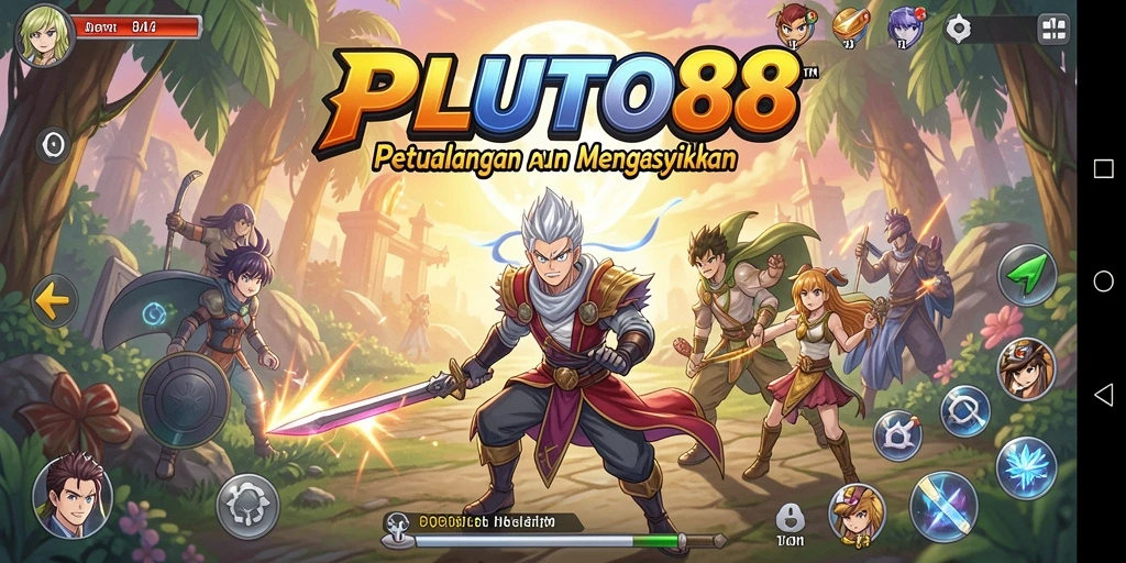 Tampilan gameplay yang penuh warna dan mengasyikkan di PLUTO88.