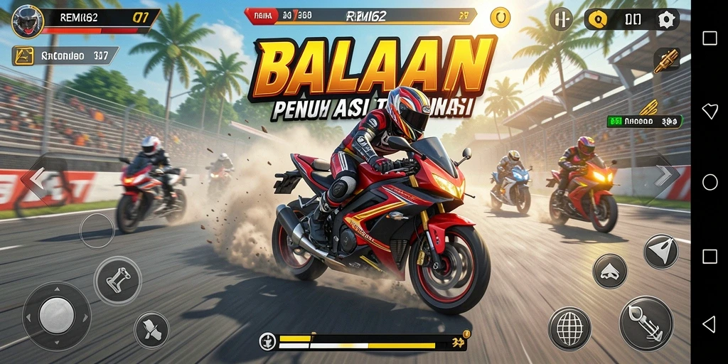 Gameplay seru balapan motor di REMI62 dengan grafik yang menawan.