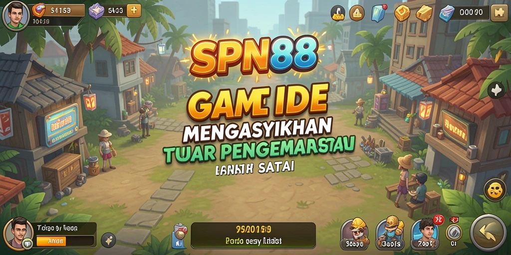 Tampilan utama gameplay SPN88 dengan berbagai karakter dan elemen Idle.