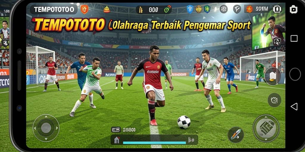 Gameplay seru TEMPOTOTO dengan berbagai pilihan olahraga.